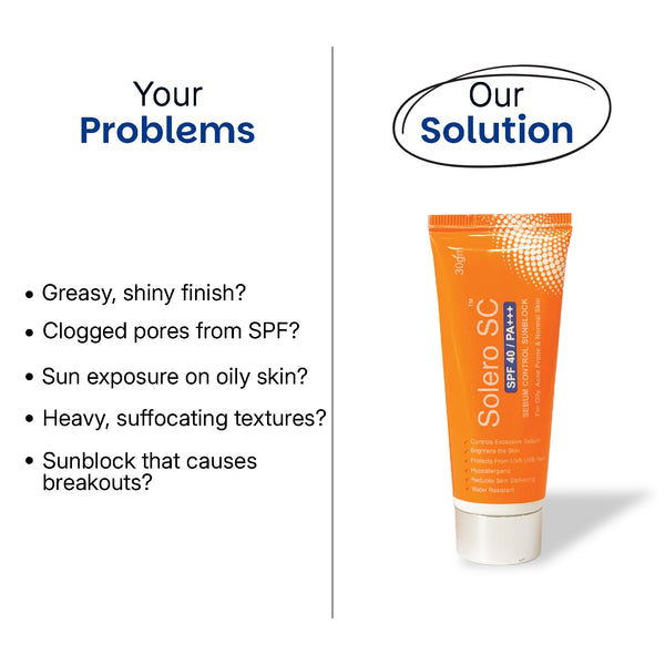 Solero Sunblock SPF 40 Sebum Control benefits