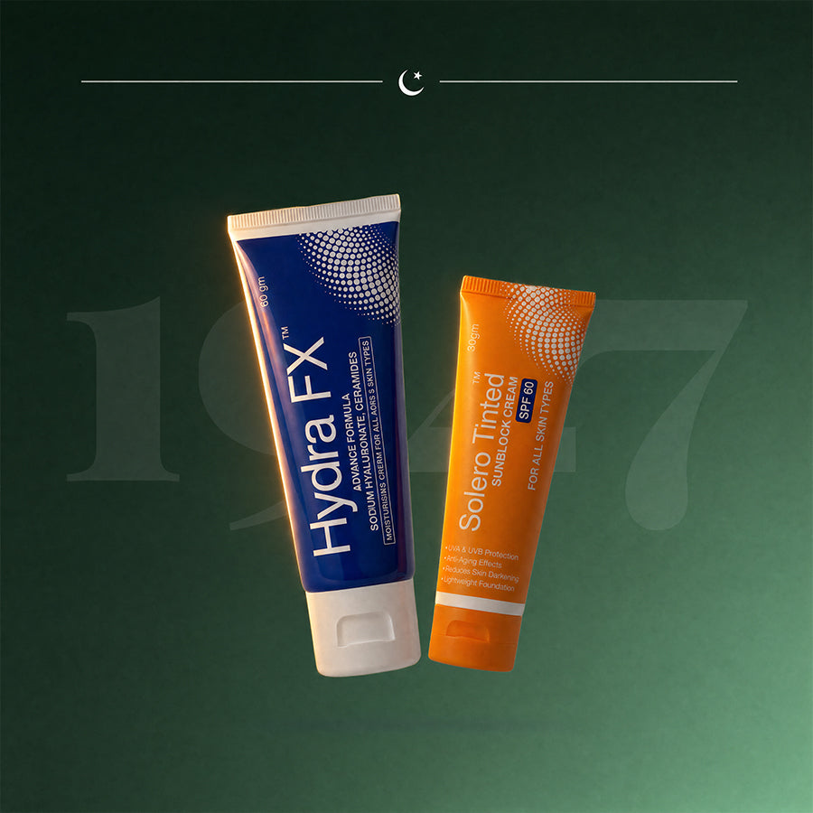 Hydra FX Cream and Solero SPF 60 Tinted Azaadi offer flat 1947 by Rederm