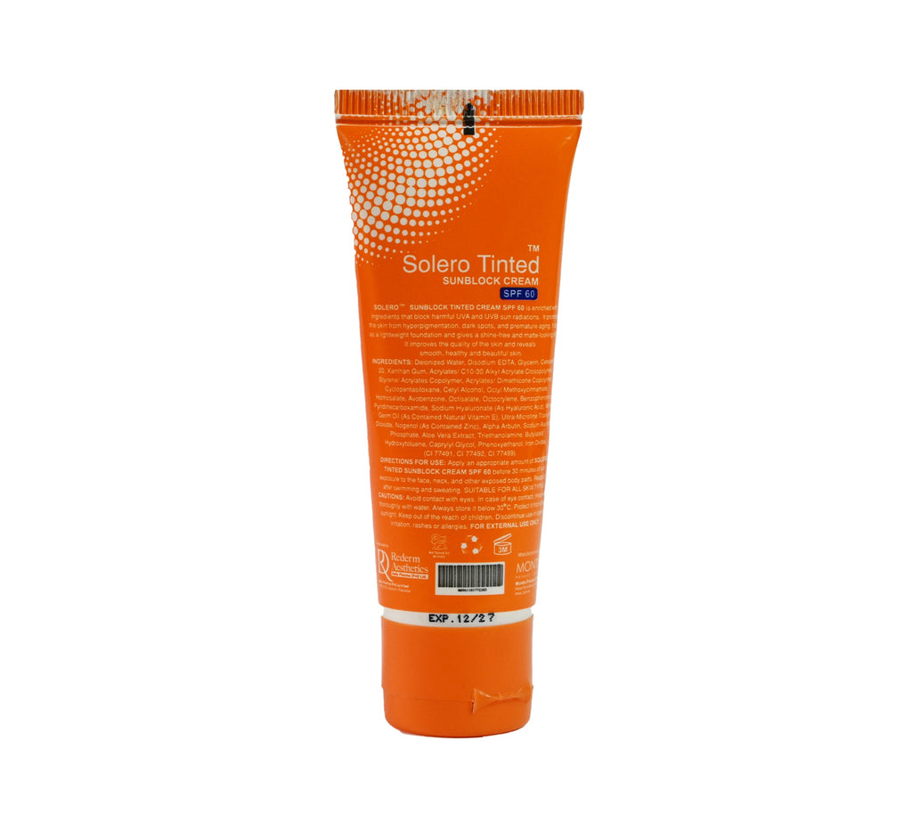 Solero Tinted Sunblock SPF 60 back