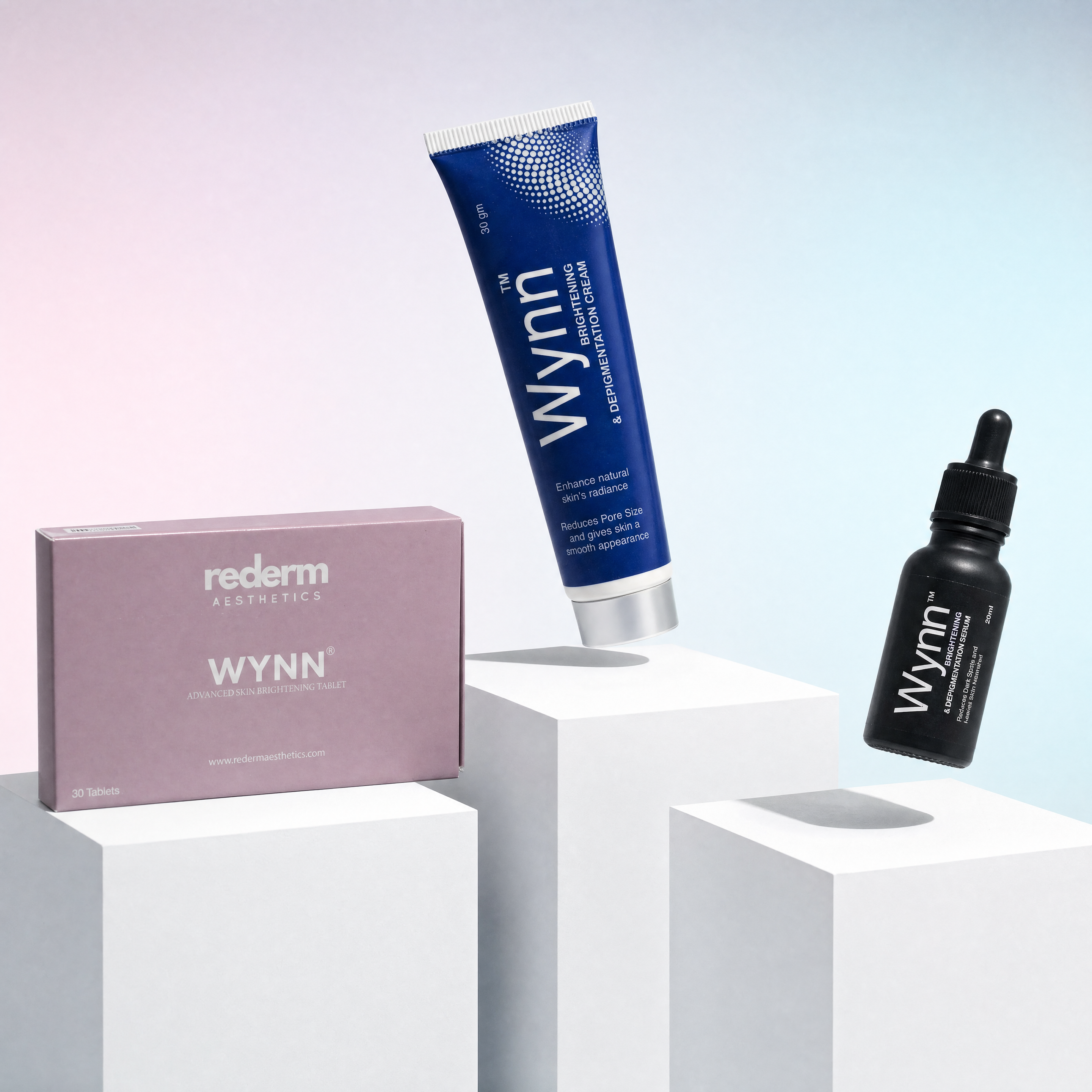 Wynn Brightening System with Cream, Serum, and Vitamins by Rederm